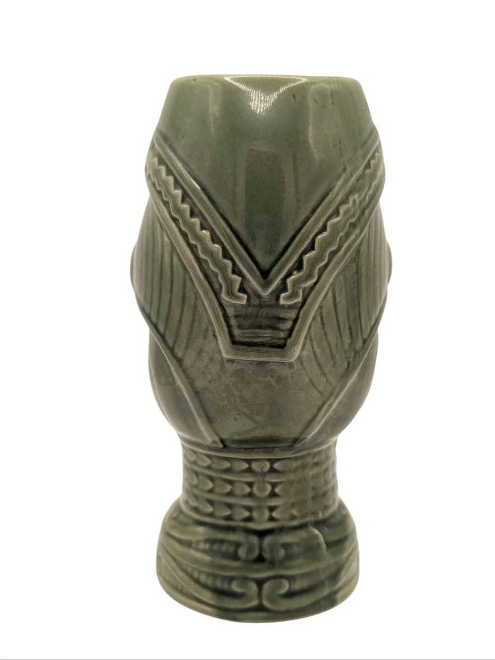 JEKYLL & HYDE CLUB Tiki Mug - Green Glaze Ceramic Cocktail Glass Cup 6.75